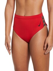 Nike Red Sneakerkini High Waisted Bikini Bottoms - Image 1 of 4