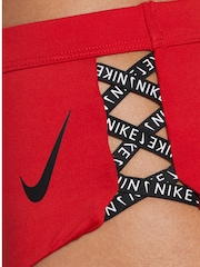 Nike Red Sneakerkini High Waisted Bikini Bottoms - Image 4 of 4