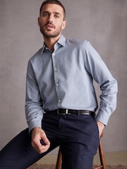 Grey Regular Fit Single Cuff Signature Trimmed Shirt - Image 2 of 6