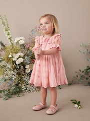 Pink Standard Fit (F) Butterfly Mary Jane Shoes - Image 7 of 10