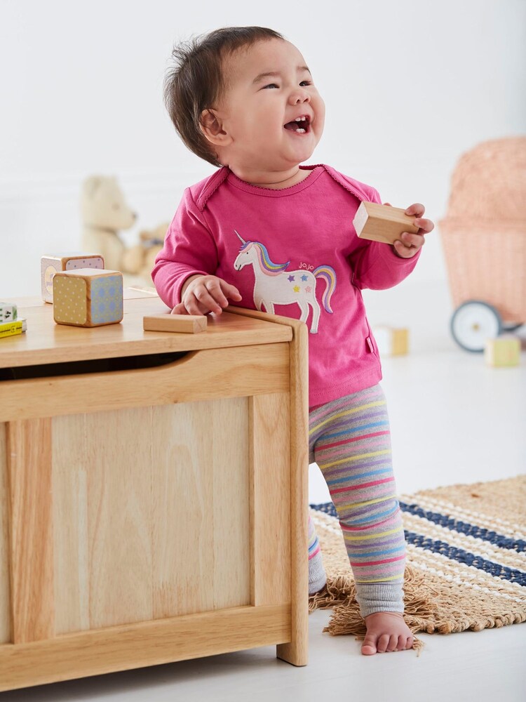 JoJo Maman Bébé Marl Grey Unicorn Unicorn Stripe Baby Leggings - Image 1 of 3 JoJo Maman Bébé Marl Grey Unicorn Unicorn Stripe Baby Leggings - Image 1 of 3