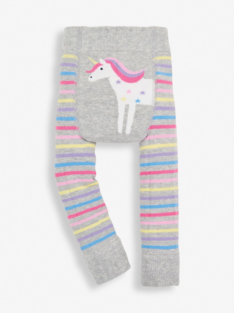 JoJo Maman Bébé Marl Grey Unicorn Unicorn Stripe Baby Leggings - Image 2 of 3 JoJo Maman Bébé Marl Grey Unicorn Unicorn Stripe Baby Leggings - Image 2 of 3