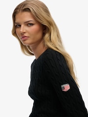 Superdry Black Slouchy Cable Knit Jumper - Image 4 of 6