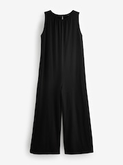 Black 100% Cotton Sleeveless Jumpsuit - Image 5 of 6