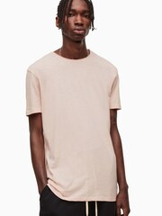 AllSaints Pink 100% Cotton Figure Short Sleeve T-Shirt - Image 1 of 5