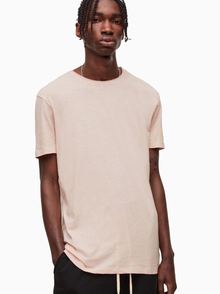 AllSaints Pink 100% Cotton Figure Short Sleeve T-Shirt - Image 1 of 5