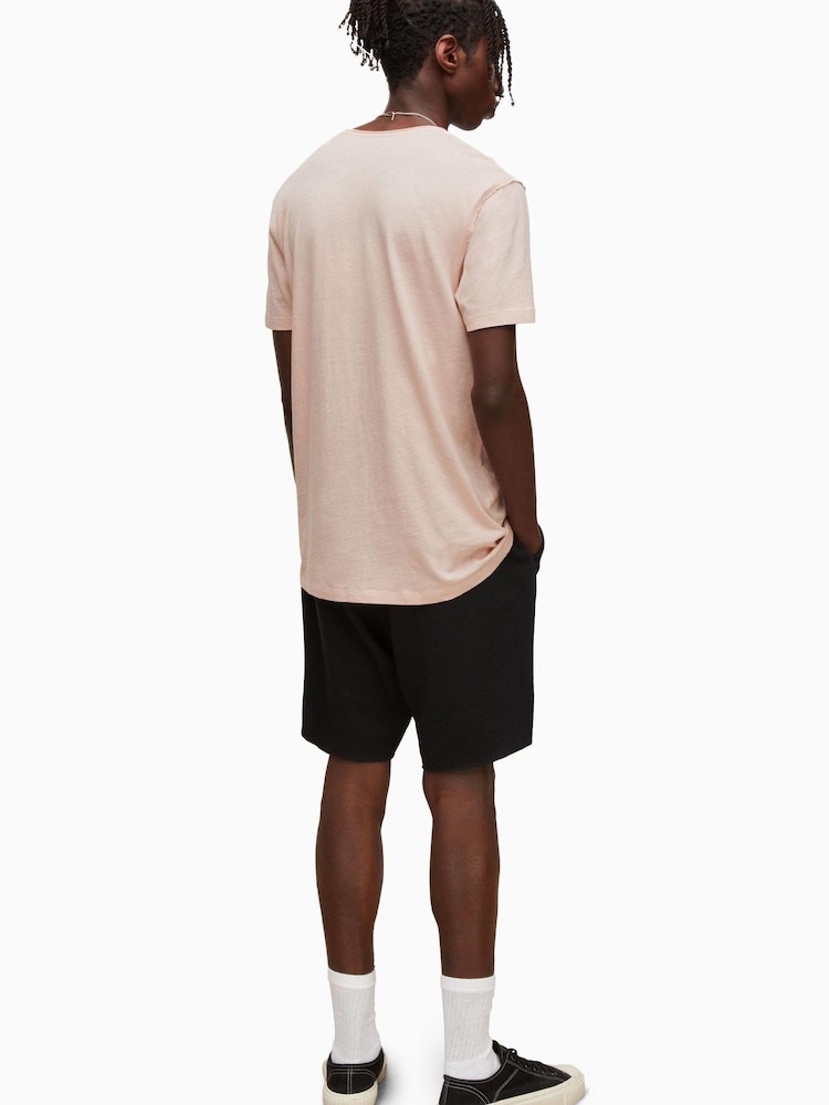 AllSaints Pink 100% Cotton Figure Short Sleeve T-Shirt - Image 2 of 5 AllSaints Pink 100% Cotton Figure Short Sleeve T-Shirt - Image 2 of 5