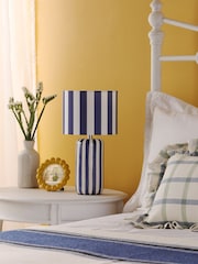 Dar Lighting Blue Ceramic & Polished Chrome Cicada Table Lamp - Image 2 of 6