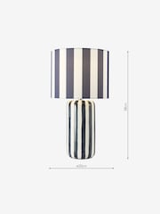 Dar Lighting Blue Ceramic & Polished Chrome Cicada Table Lamp - Image 3 of 6