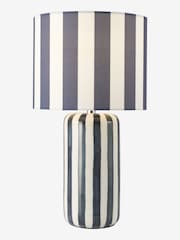 Dar Lighting Blue Ceramic & Polished Chrome Cicada Table Lamp - Image 4 of 6