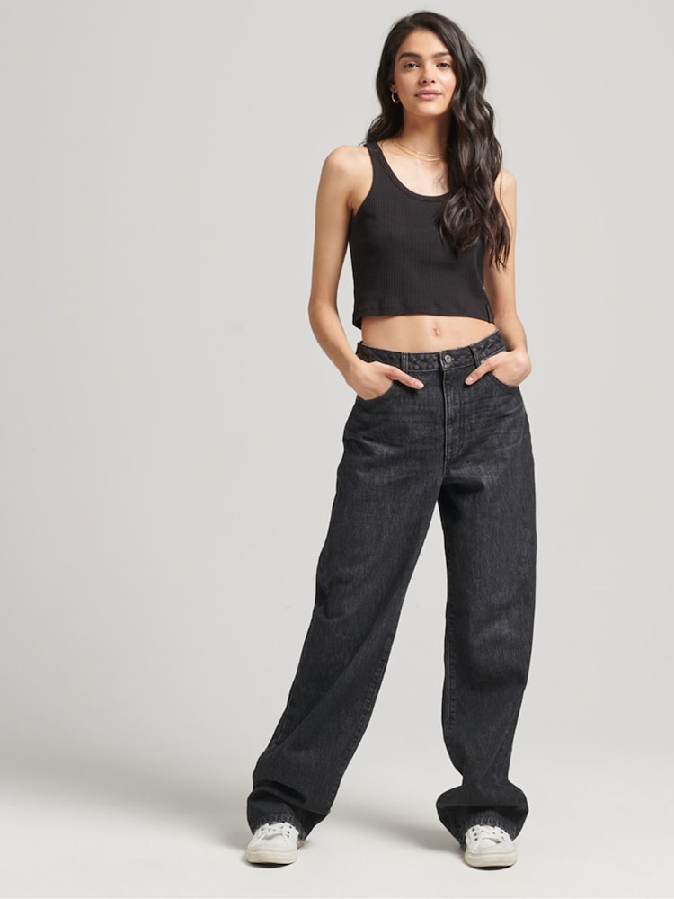 Preto - Calça jeans Superdry Cotton Vintage Wide Leg - Imagem 8 de 8