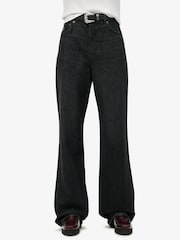 Superdry Black Cotton Vintage Wide Leg Jeans - Image 2 of 6