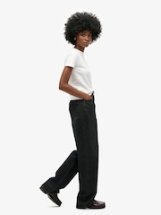 Superdry Black Cotton Vintage Wide Leg Jeans - Image 4 of 6