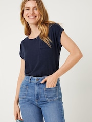 FatFace Blue Ivy Lace T-Shirt - Image 1 of 4