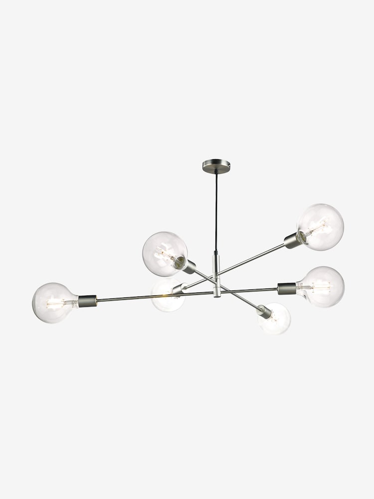 Dar Lighting Satin Chrome Alana 6lt Pendant - Image 1 of 4