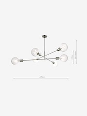 Dar Lighting Satin Chrome Alana 6lt Pendant - Image 4 of 4