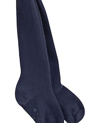JoJo Maman Bébé Navy Blue Cotton Rich Plain Tights - Image 2 of 3