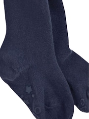 JoJo Maman Bébé Navy Blue Cotton Rich Plain Tights - Image 3 of 3
