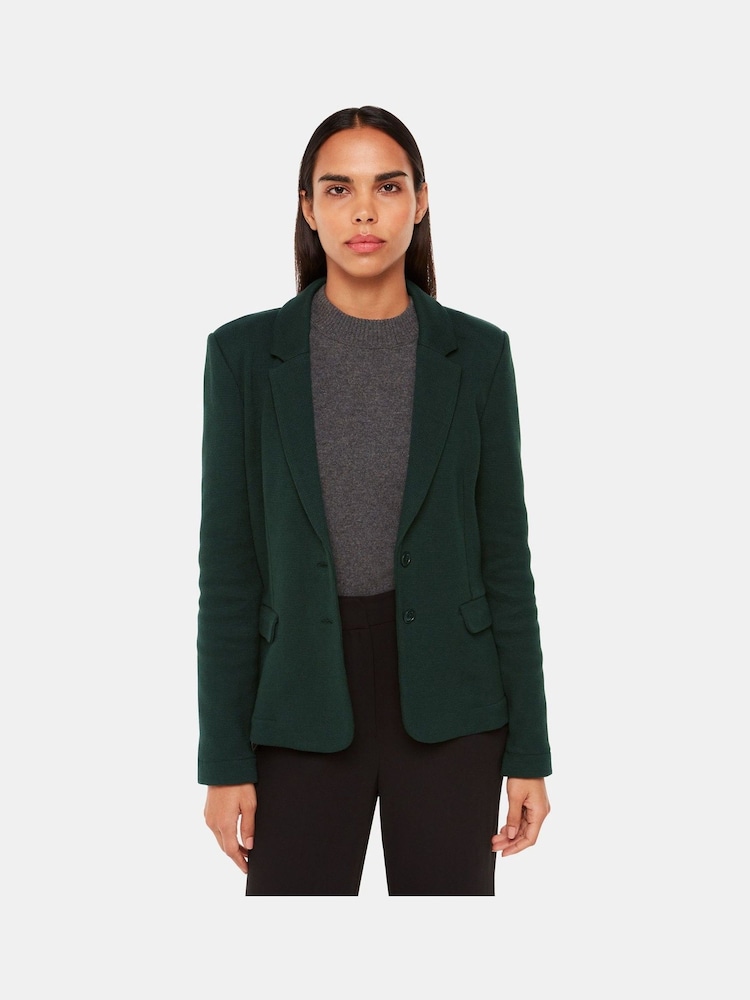 Whistles Dark Green Slim Jersey Jacket - Image 1 of 5
