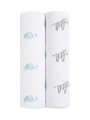 aden + anais White Large Cotton Muslin Blankets 2 Pack - Image 1 of 6