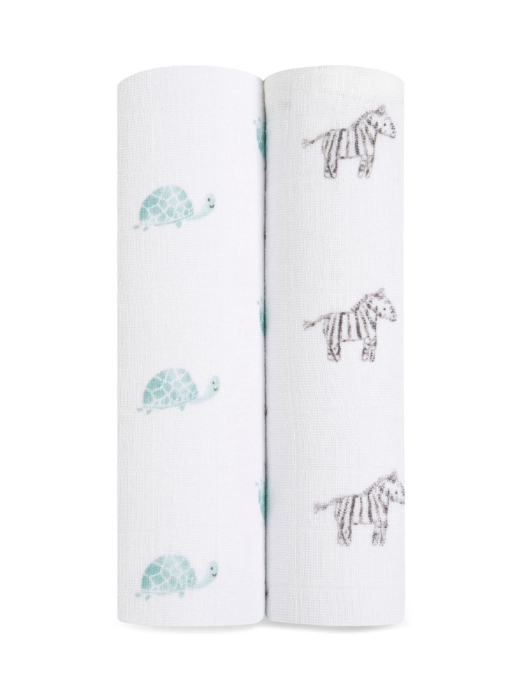 aden + anais White Large Cotton Muslin Blankets 2 Pack - Image 1 of 6