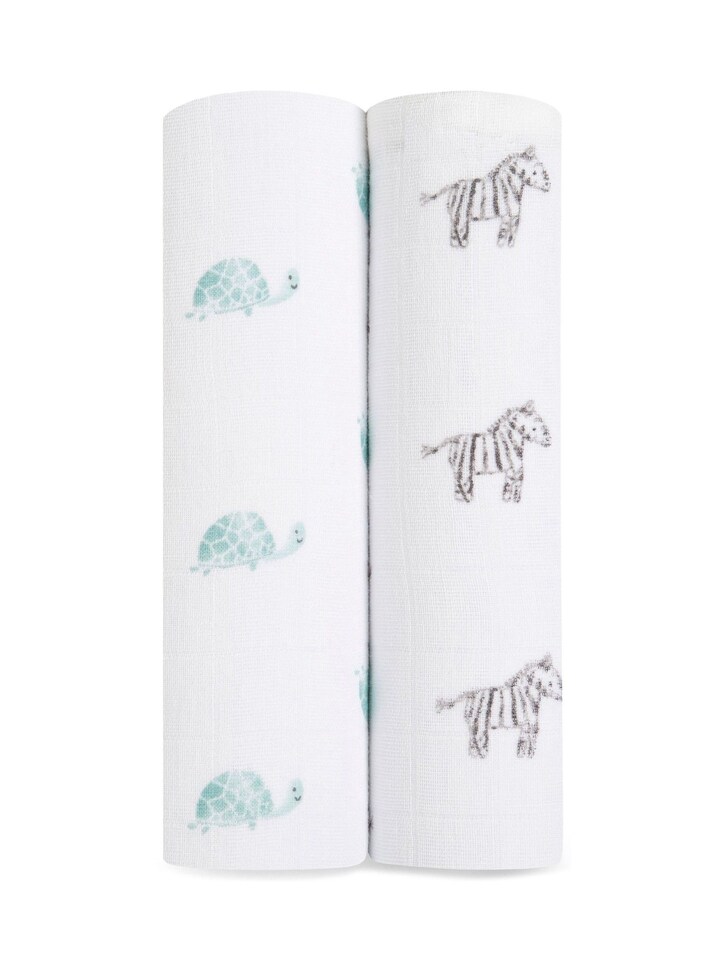 aden + anais White Large Cotton Muslin Blankets 2 Pack