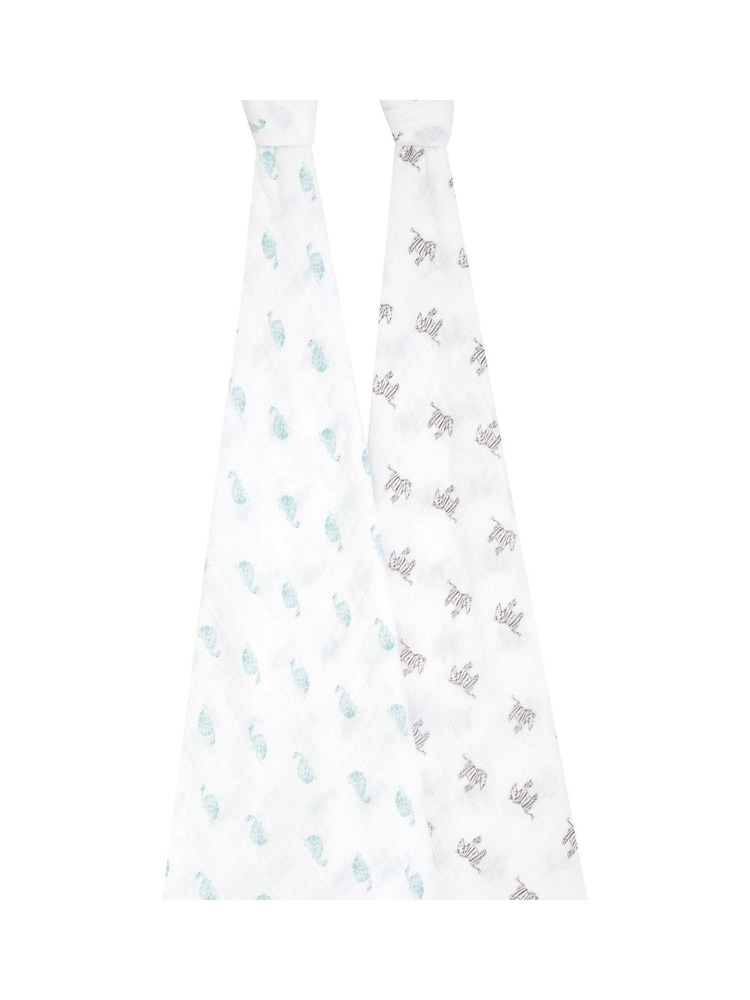 aden + anais White Large Cotton Muslin Blankets 2 Pack - Image 2 of 6