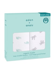 aden + anais White Large Cotton Muslin Blankets 2 Pack - Image 6 of 6