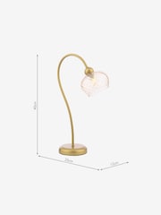 Dar Lighting Satin Gold & Champagne Ribbed Glass Cognac Table Lamp - Image 4 of 5