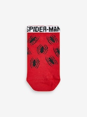 Spider-Man Red/Blue Cotton Rich Trainer Socks 5 Pack - Image 2 of 6