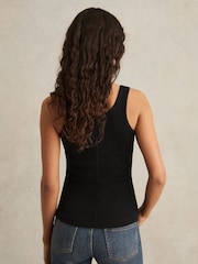 Reiss Black Violet Scoop Neck Jersey Vest Top - Image 6 of 6
