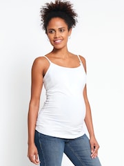 JoJo Maman Bébé White Maternity & Nursing Vest Top - Image 1 of 3