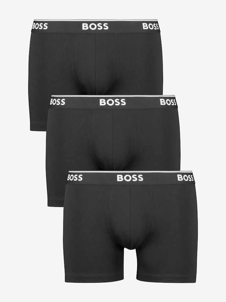 BOSS Dark Black Power Briefs 3 Pack - Image 1 of 6