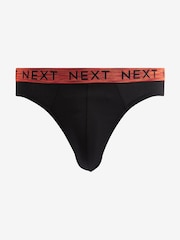 Black Marl Bright Waistband 4 pack Briefs - Image 2 of 10