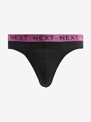 Black Marl Bright Waistband 4 pack Briefs - Image 3 of 10