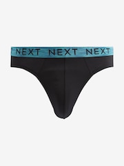 Black Marl Bright Waistband 4 pack Briefs - Image 4 of 10