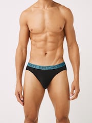 Black Marl Bright Waistband 4 pack Briefs - Image 6 of 10