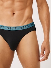 Black Marl Bright Waistband 4 pack Briefs - Image 8 of 10