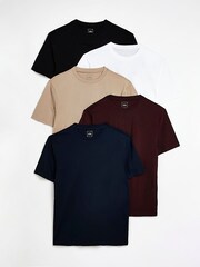 River Island Slim 100% bombažne majice 5 komplet - Slika 1 iz 8