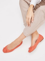 Orange Forever Comfort® Leather Weave Ballerina Shoes - Image 2 of 7