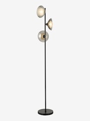 Dar Lighting Satin Black & Smoked Glass Kadience 3lt Floor Lamp - Image 3 of 6