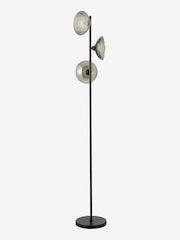 Dar Lighting Satin Black & Smoked Glass Kadience 3lt Floor Lamp - Image 5 of 6