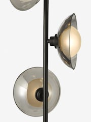Dar Lighting Satin Black & Smoked Glass Kadience 3lt Floor Lamp - Image 6 of 6
