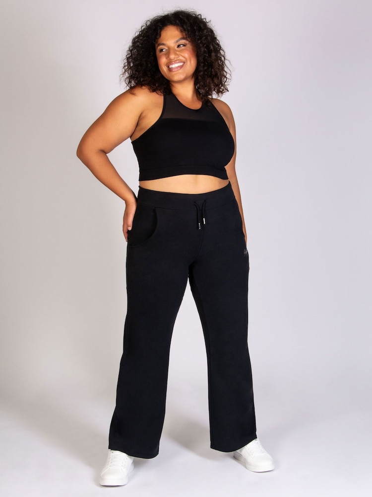 Pineapple Black Womens Essential Wide Leg Joggers - Image 4 of 8