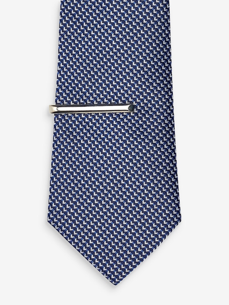 Blue Textured Ties And Clips 2 Pack - Image 5 of 7