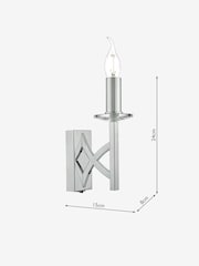 Dar Lighting Polished Chrome & Crystal Lyon Wall Light - Image 4 of 4