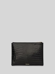Whistles Mittelgroße Clutch in glänzender Krokodil-Optik - Bild 2 von 4