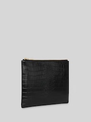 Whistles Mittelgroße Clutch in glänzender Krokodil-Optik - Bild 3 von 4