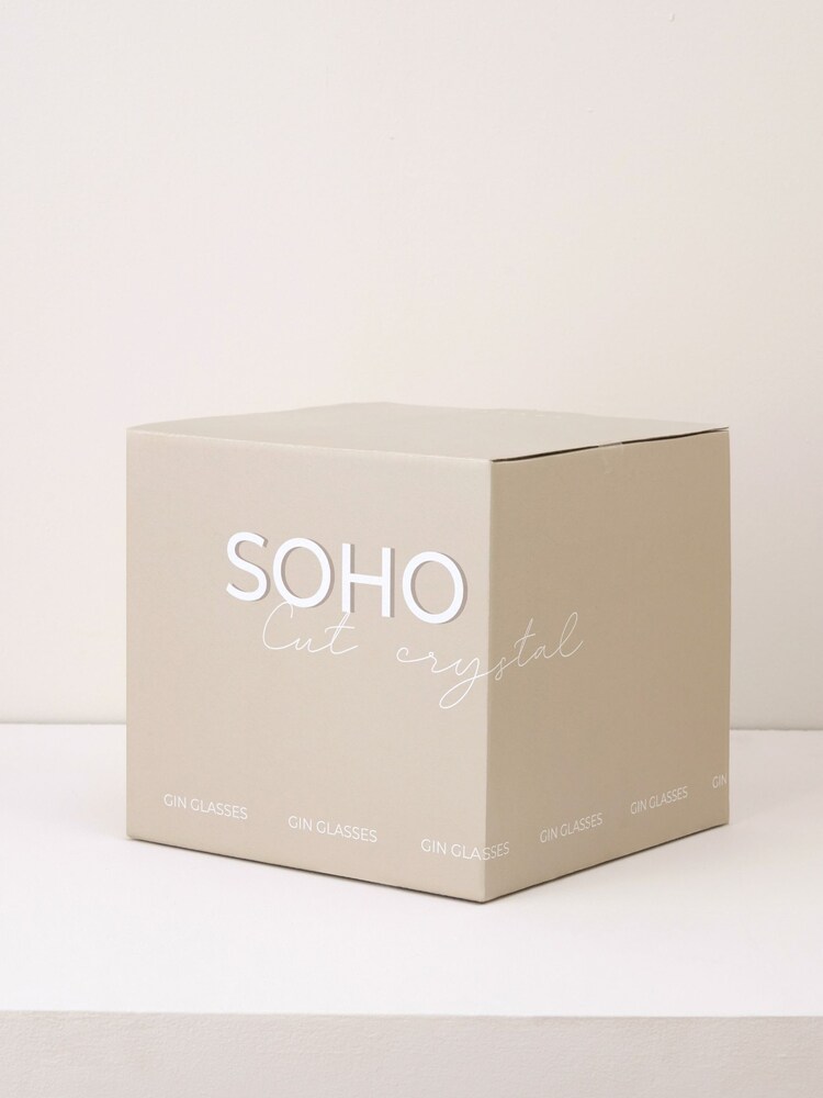 Truly Set of 4 Clear Soho Cut Crystal Gin Glasses - Image 4 of 4
