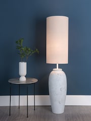 Dar Lighting White & Natural Roetta Floor Lamp - Image 1 of 6